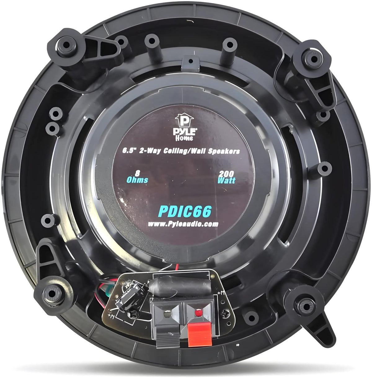 Pyle PDIC66 close-up of tweeter and woofer showing clear detail response