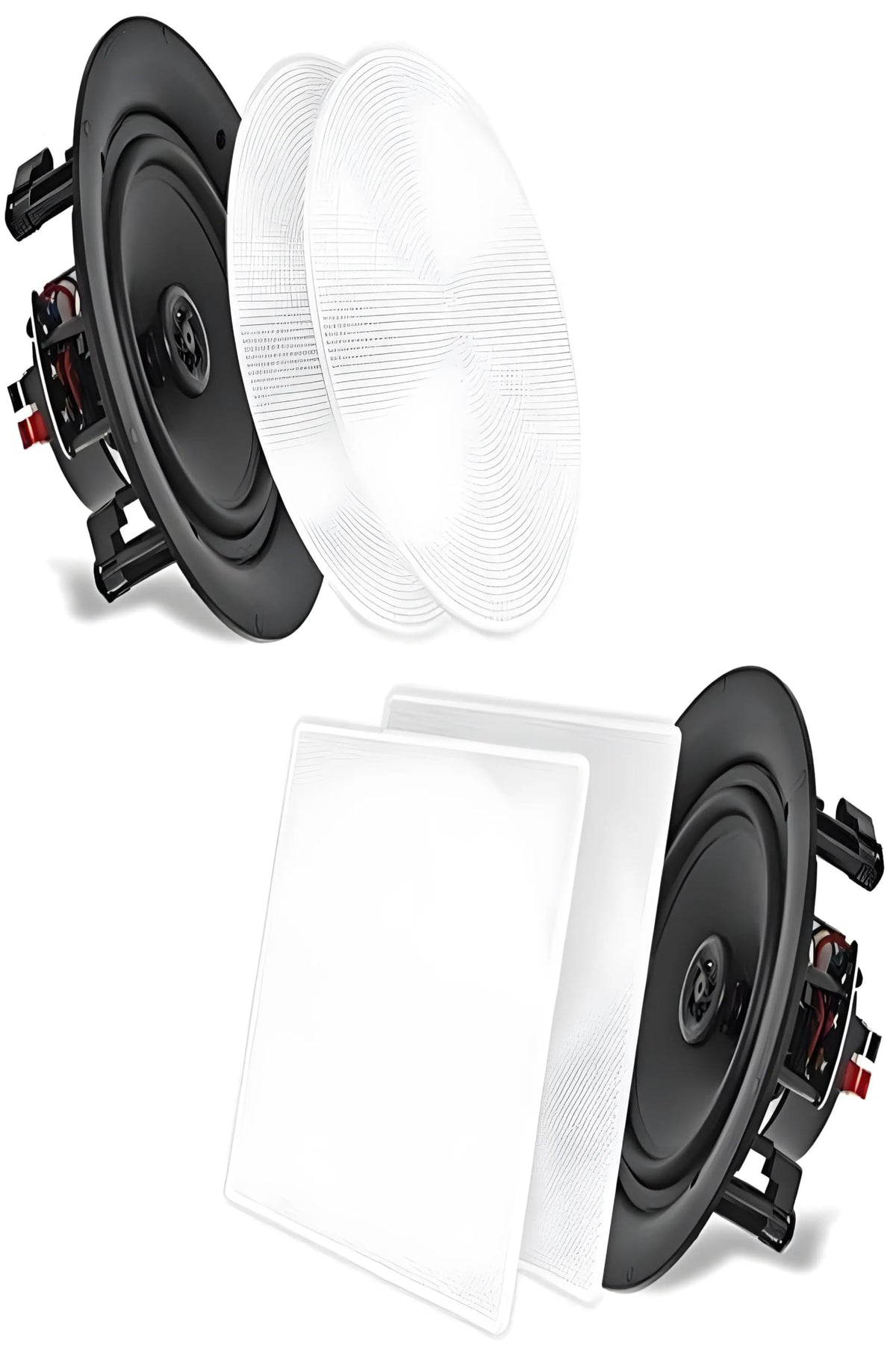 Pyle PDIC66 front view with grill showing discreet flush-mount benefit