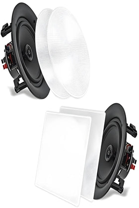 Pyle PDIC66 front view with grill showing discreet flush-mount benefit