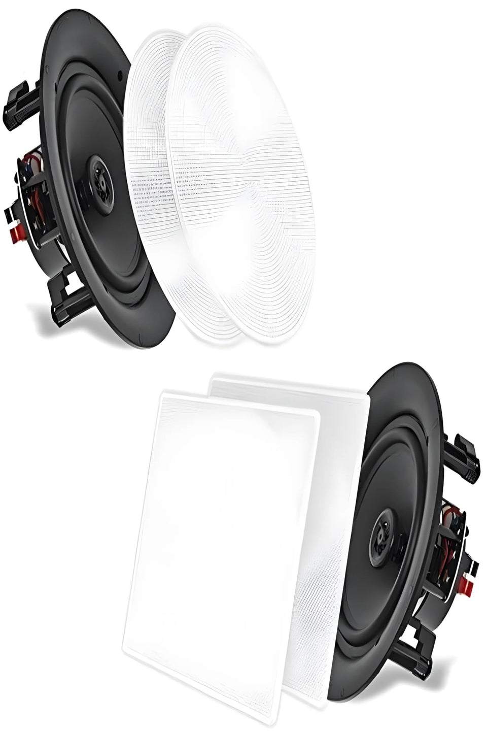 Pyle PDIC66 front view with grill showing discreet flush-mount benefit