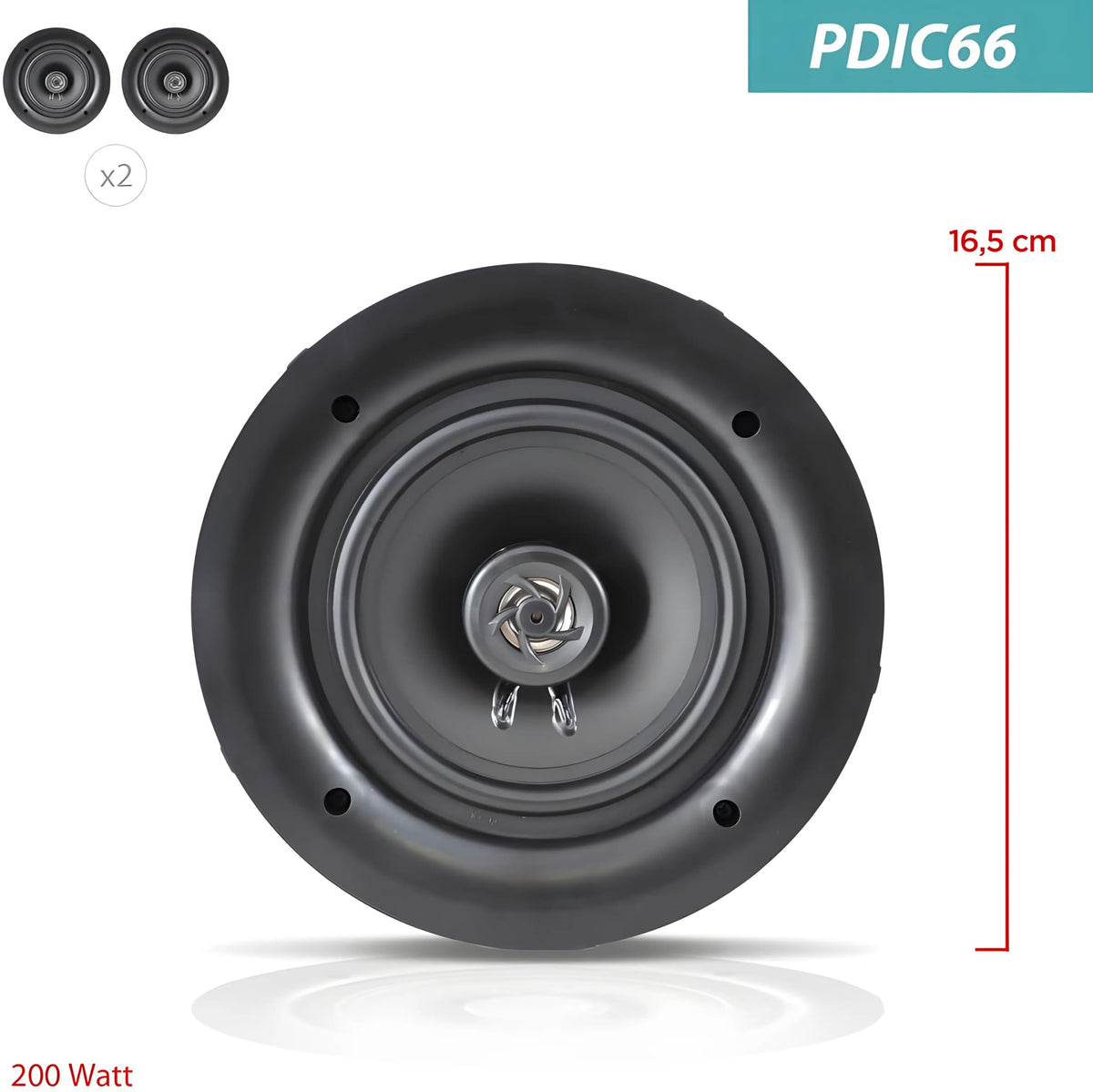 Pyle PDIC66 round and square grills included for flexible aesthetics