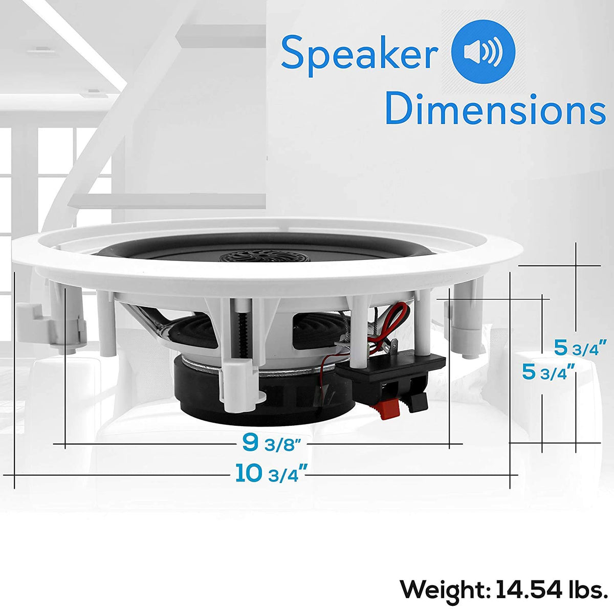 Pyle PDIC80T pair in-ceiling installation showing flush mount for clean aesthetics