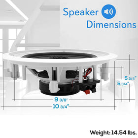 Pyle PDIC80T pair in-ceiling installation showing flush mount for clean aesthetics