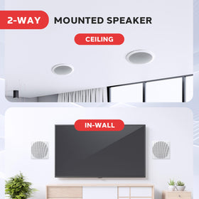 Pyle PDIC86 flush-mount design delivers unobtrusive, room-filling stereo without bulk.
