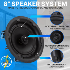 Pyle PDIC8LT removable magnetic grill for easy cleaning and styling.