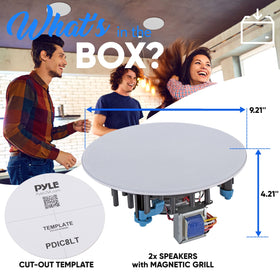 Pyle PDIC8LT poly mica cone woofer delivering balanced, responsive playback.