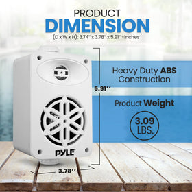 Pyle PDWR35WT side profile with mounting bracket showing slim footprint benefit: easy discreet installation