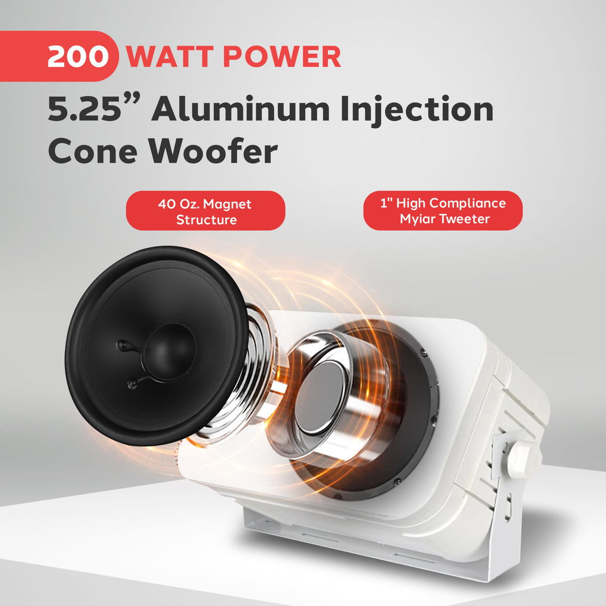 Pyle PDWR40W tweeter detail shows crisp high frequency performance