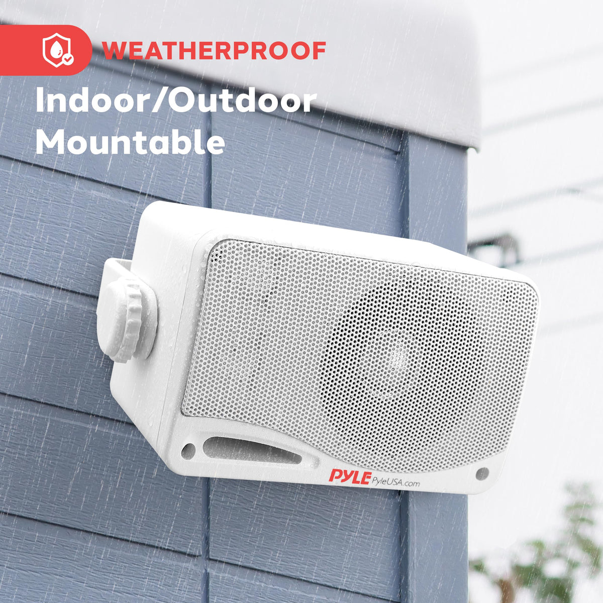 Pyle PDWR42WBT 3-way full-range system providing balanced outdoor sound.