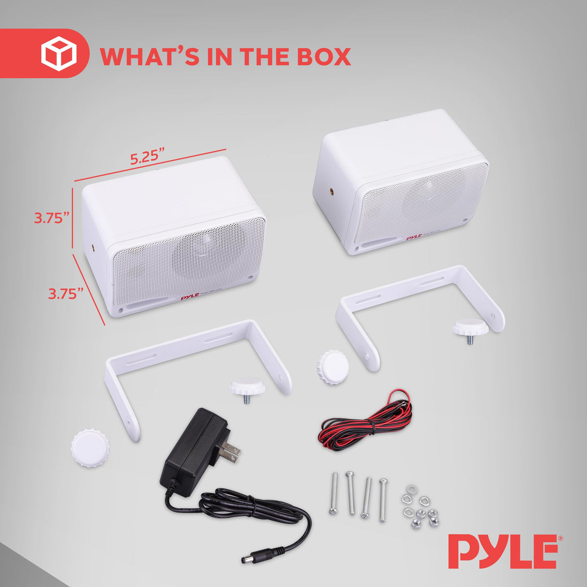 Pyle PDWR42WBT outdoor wall-mount passive speaker pair for expansive outdoor sound.