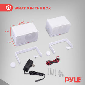 Pyle PDWR42WBT outdoor wall-mount passive speaker pair for expansive outdoor sound.