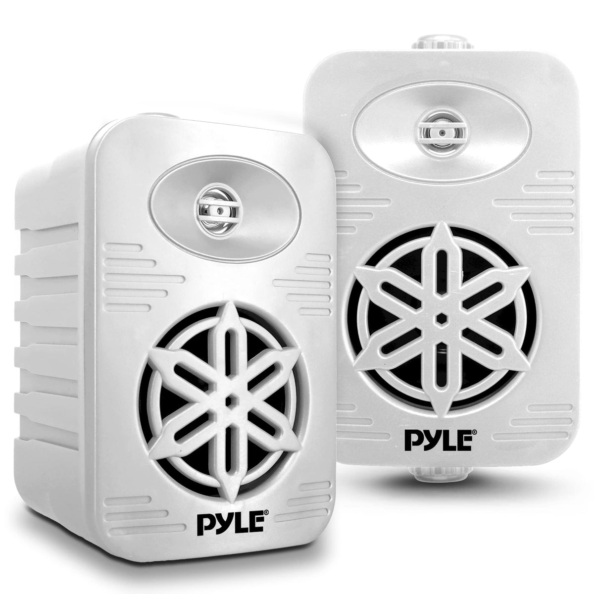 Pyle PDWR45WT front view showing grille and clean aesthetic for versatile placement