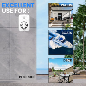 Pyle PDWR45WT next to a ruler showing compact dimensions for discreet installation
