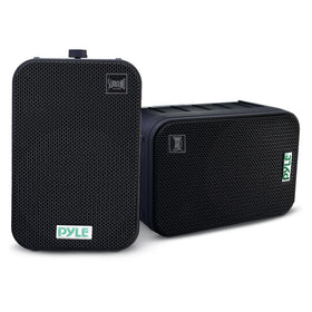 Pyle PDWR50B outdoor speaker pair mounted poolside for weatherproof sound