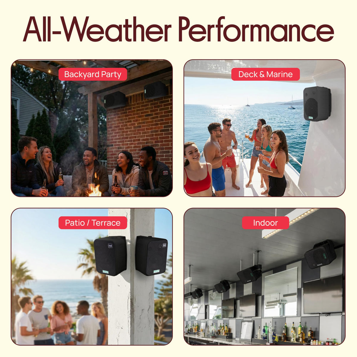 PDWR50B in use by pool deck showing clear highs