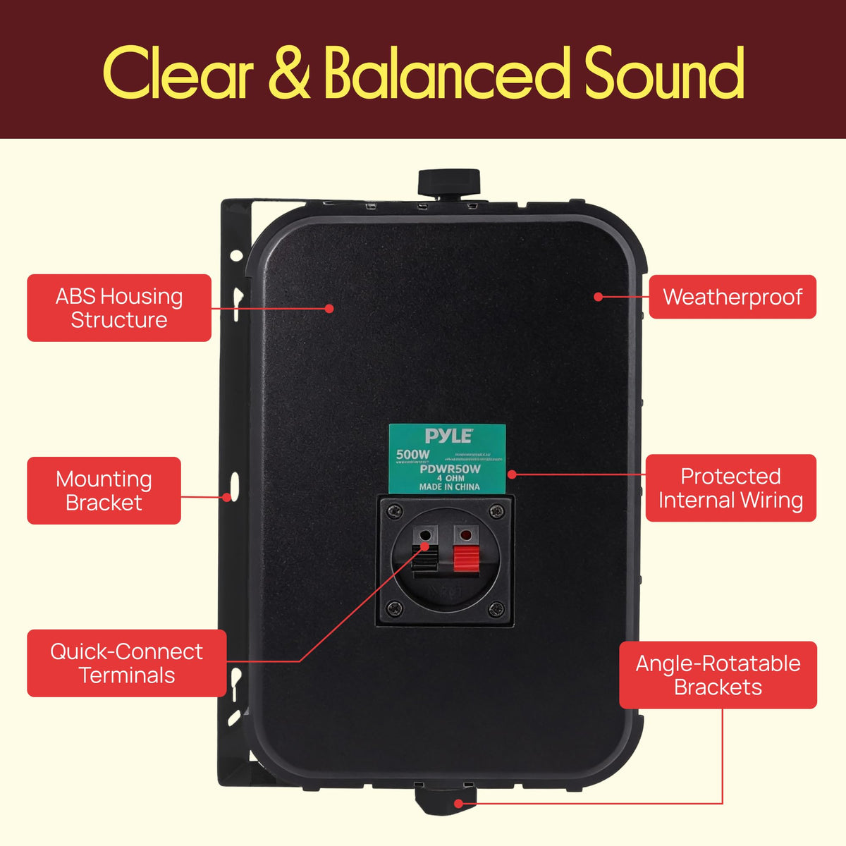 Quick connect terminals simplify outdoor wiring installation for PDWR50B