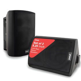 Pyle PDWR52BTBK front view shows compact, powerful wall‑mount speakers for versatile spaces.