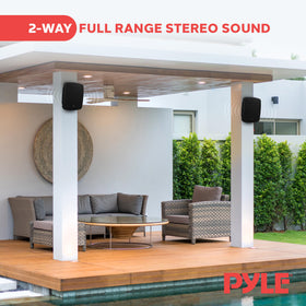 Pyle PDWR54 built-in 2-channel amplifier powering crisp highs and deep bass