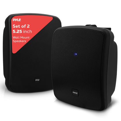 Pyle PDWR54 active speaker front view, delivering clear highs for outdoor spaces