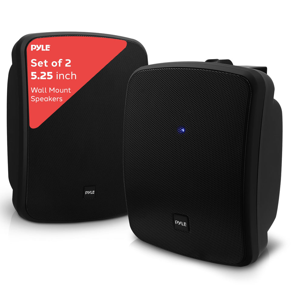 Pyle PDWR54 active speaker front view, delivering clear highs for outdoor spaces