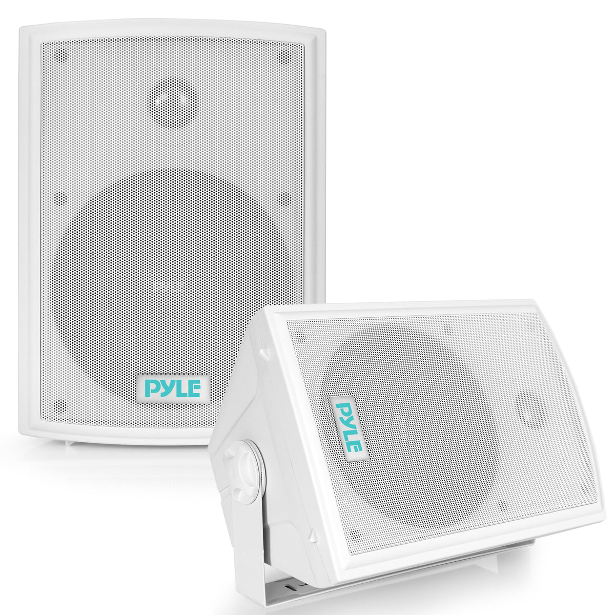 Pyle PDWR63 6.5-inch speaker pair mounted on wall for outdoor entertaining