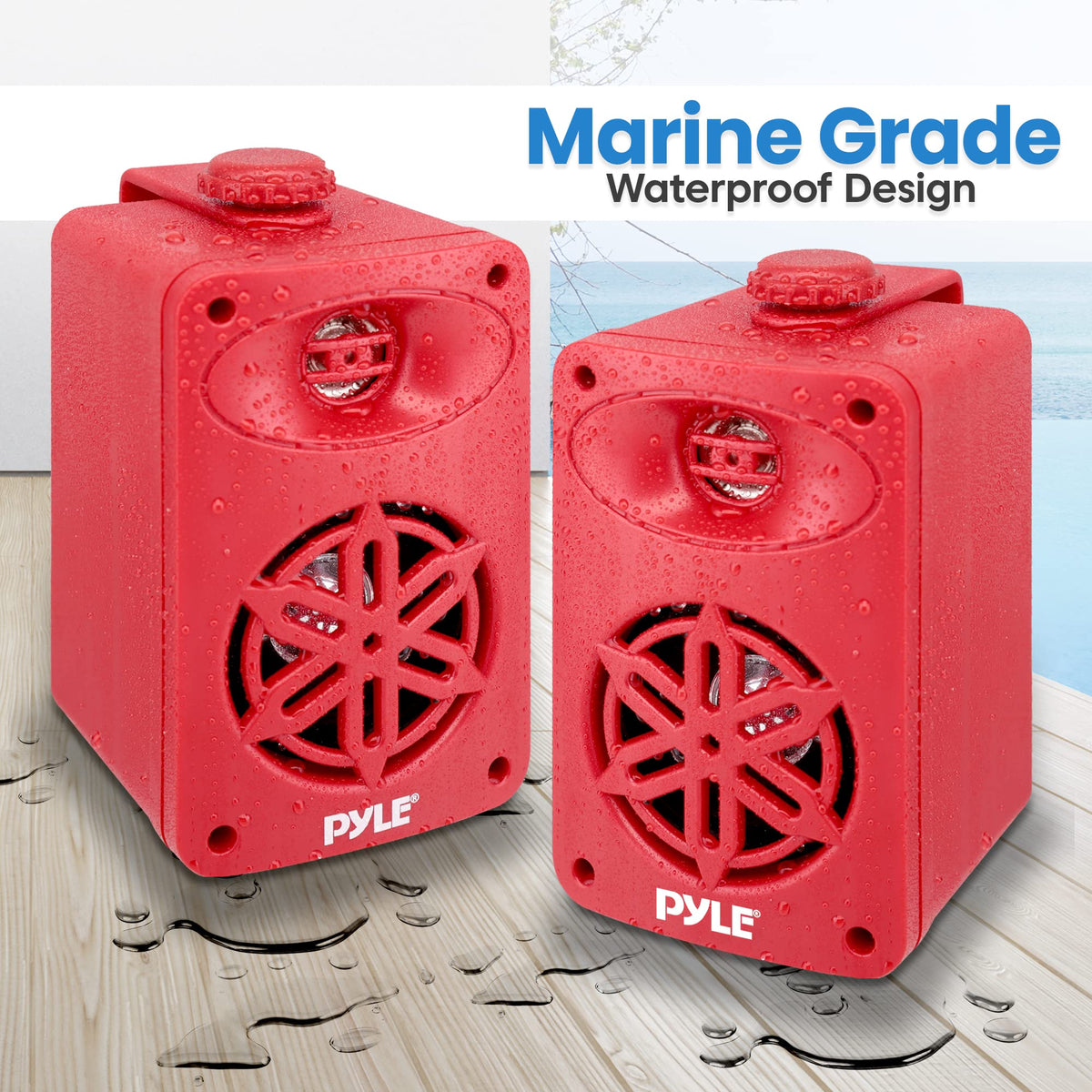 Pyle PDWRBT36RD 3.5-inch aluminum cone midwoofer delivers clear full-range sound