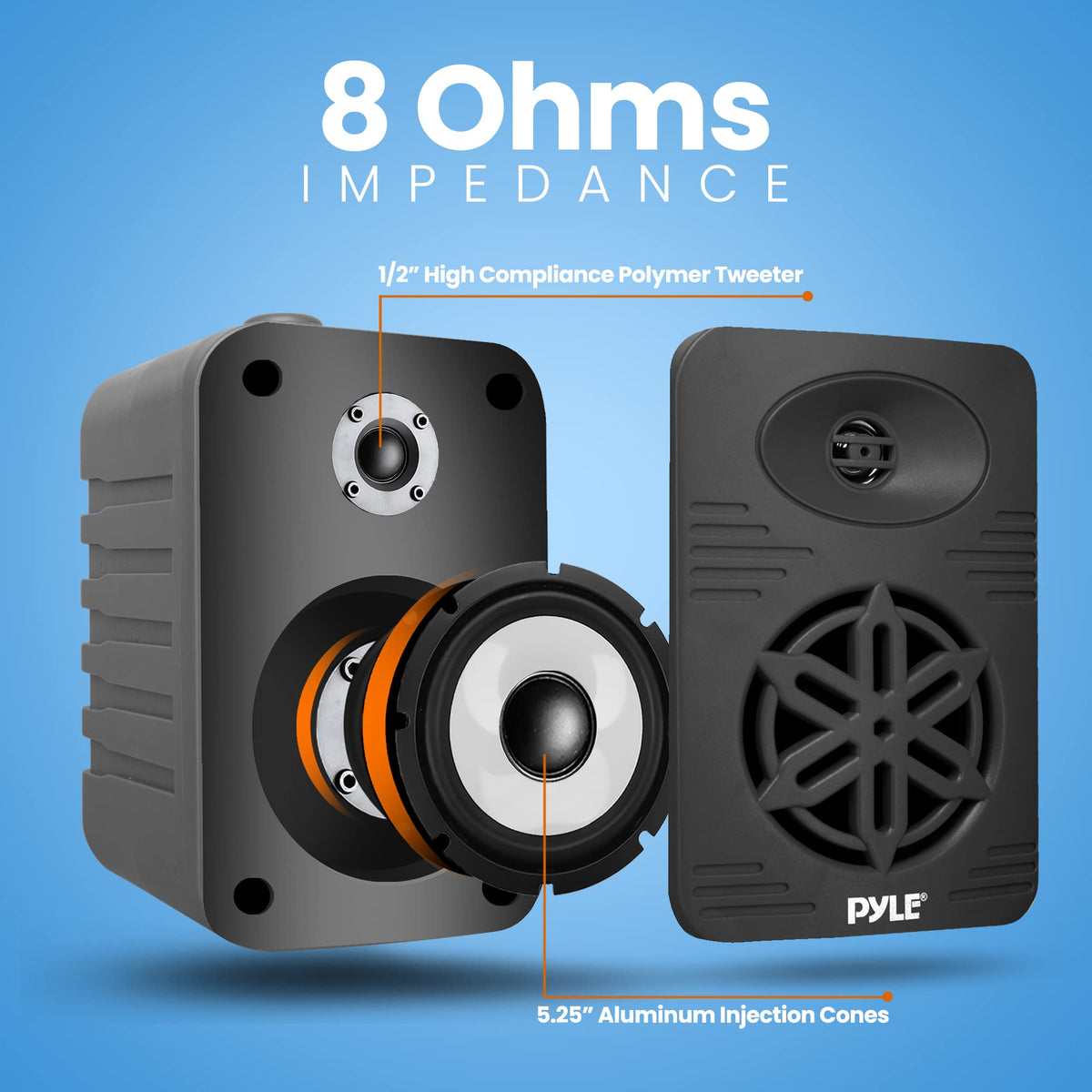 Pyle PDWRBT56BK accessories layout with brackets, cable, and power adapter for easy setup