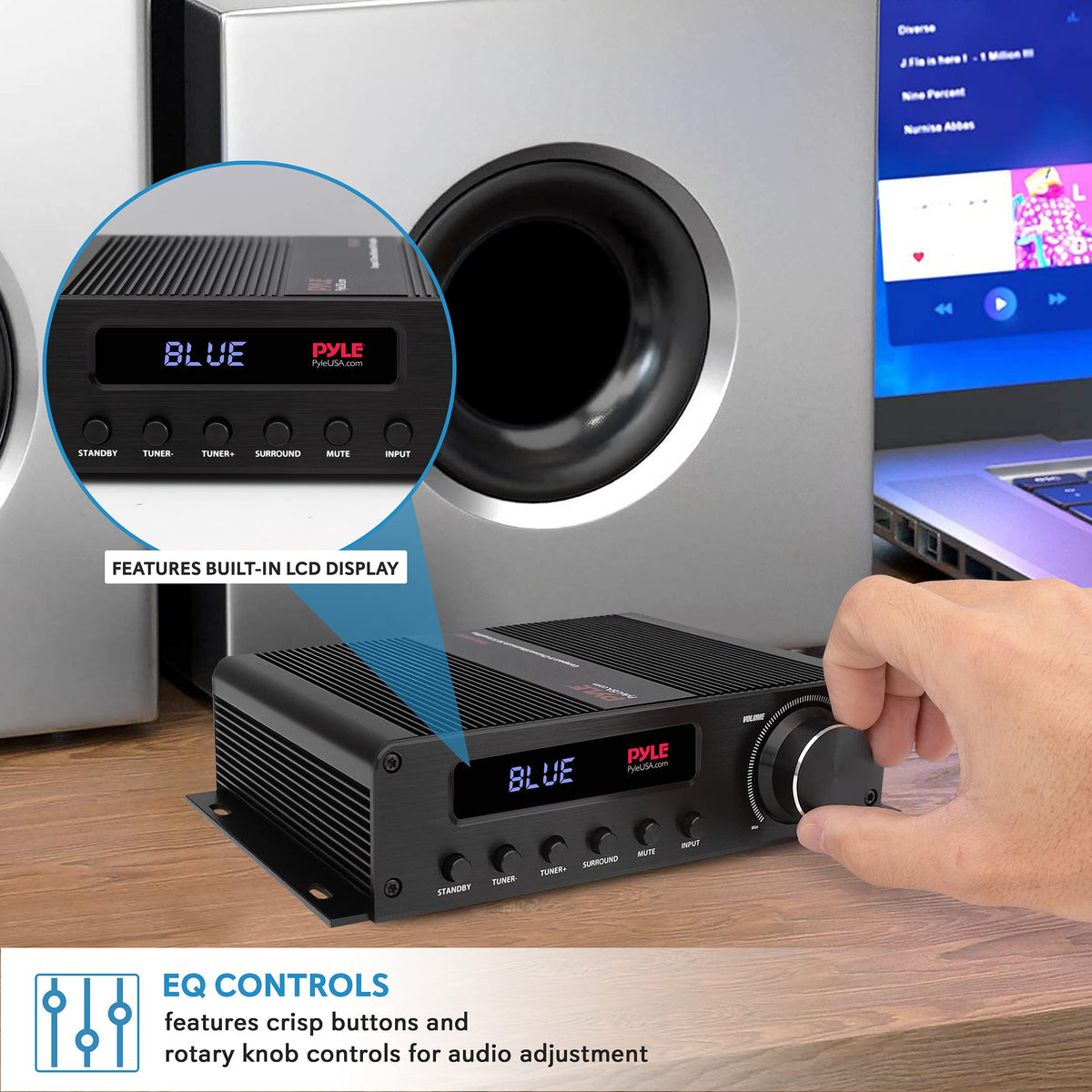 Pyle PFA540BT remote control for convenient remote operation.