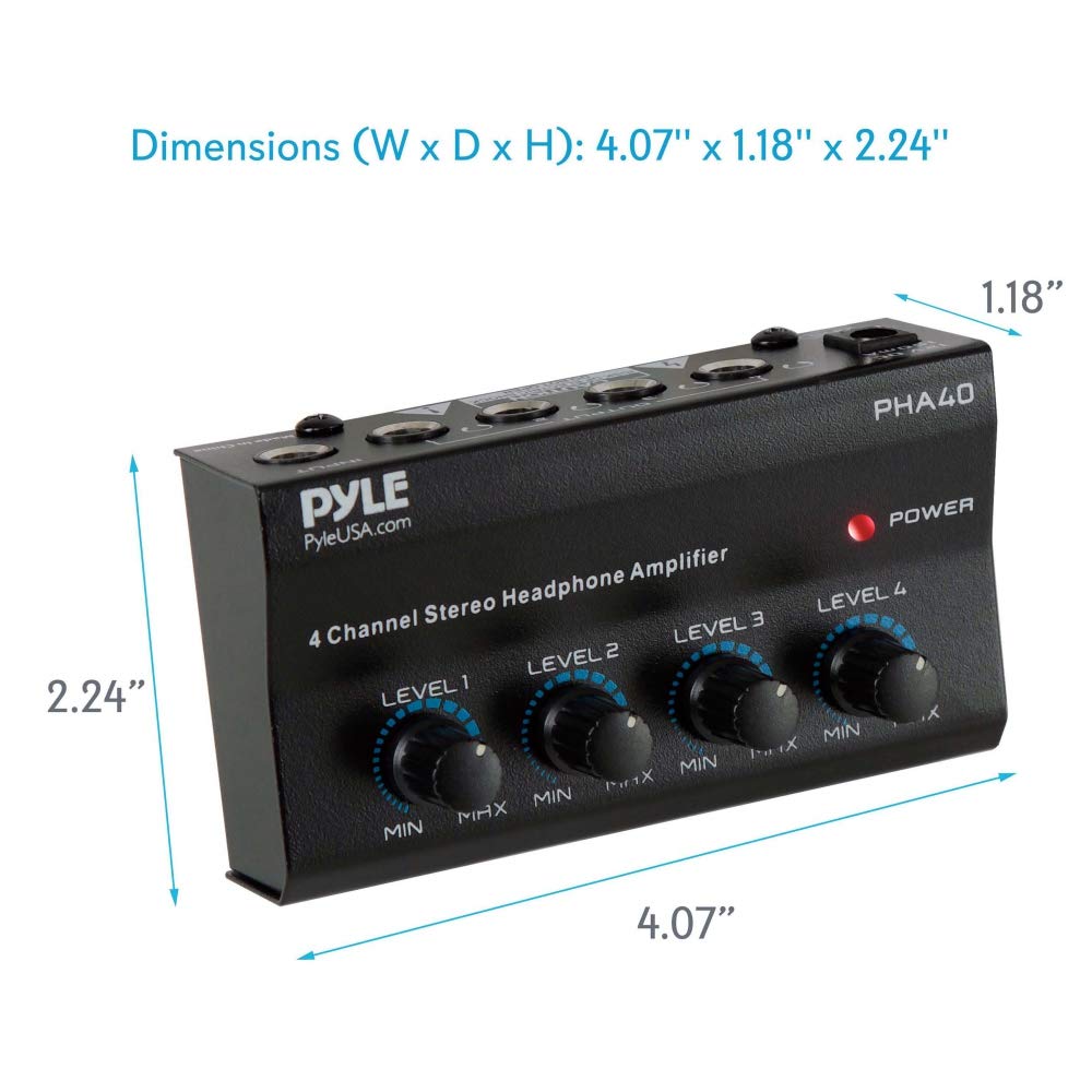 Pyle PHA40 quad TRS outputs deliver clear, balanced headphone monitoring for ensembles