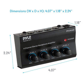 Pyle PHA40 quad TRS outputs deliver clear, balanced headphone monitoring for ensembles