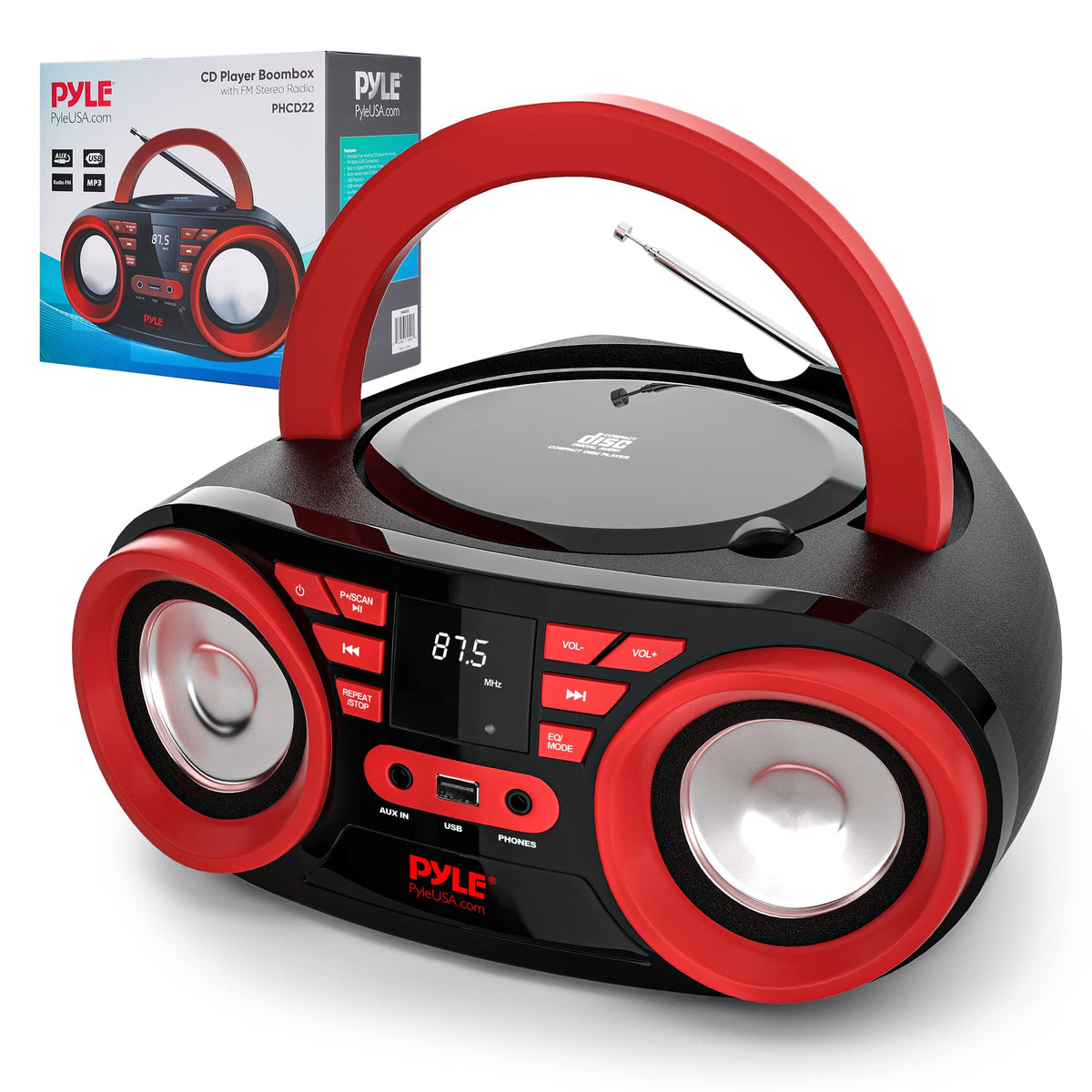 Pyle PHCD22 top-loading CD player for quick disc access.