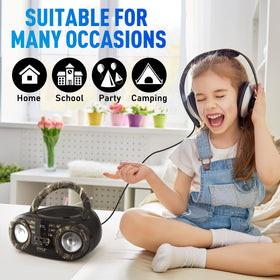 Pyle PHCD59 held in hand to show compact size and easy transport benefit
