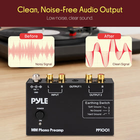 Pyle phono preamp riaa-eq highlights accurate RIAA-style equalization for LPs