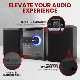Pyle PHSKR24 two-way wooden speaker cabinets delivering clear highs and bass.