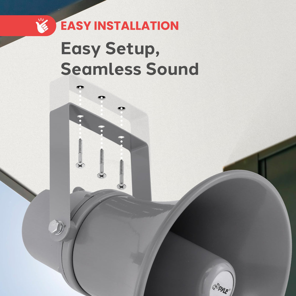Pyle PHSP101T aluminum housing texture highlighting durable weather resistance