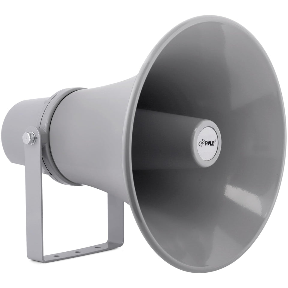 Pyle PHSP121T front view showing speaker horn and mounting points for clear announcements