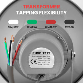 Pyle PHSP131T 8-ohm impedance supports flexible wiring configurations.