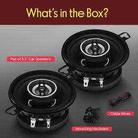 Pyle PL31BK 2-Way speaker cone and magnet detail highlights durable poly cone for long lasting performance.