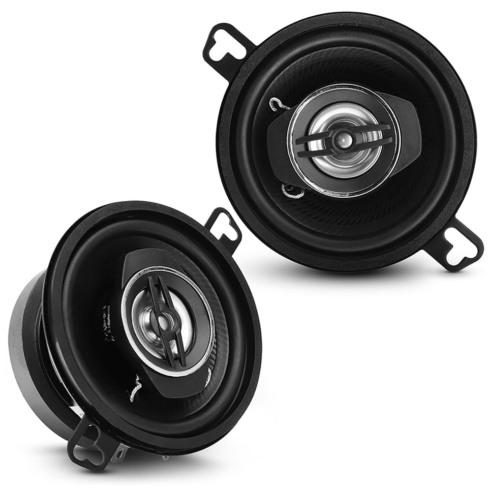 Pyle PL31BK 2-Way universal car speaker with 3.5 inch coaxial front view delivers rich car audio.