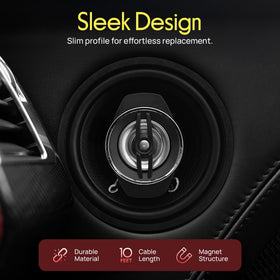 Pyle car speaker fits door and side panel mounting for versatile vehicle compatibility.