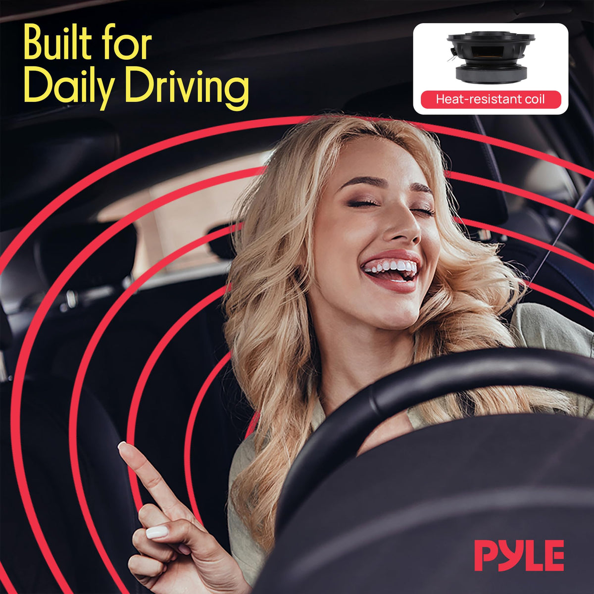 Pyle 120W peak power supports strong clear sound in daily driving.