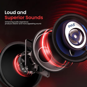 Pyle PL32BL blue poly injection cone enhances aesthetics and sound.