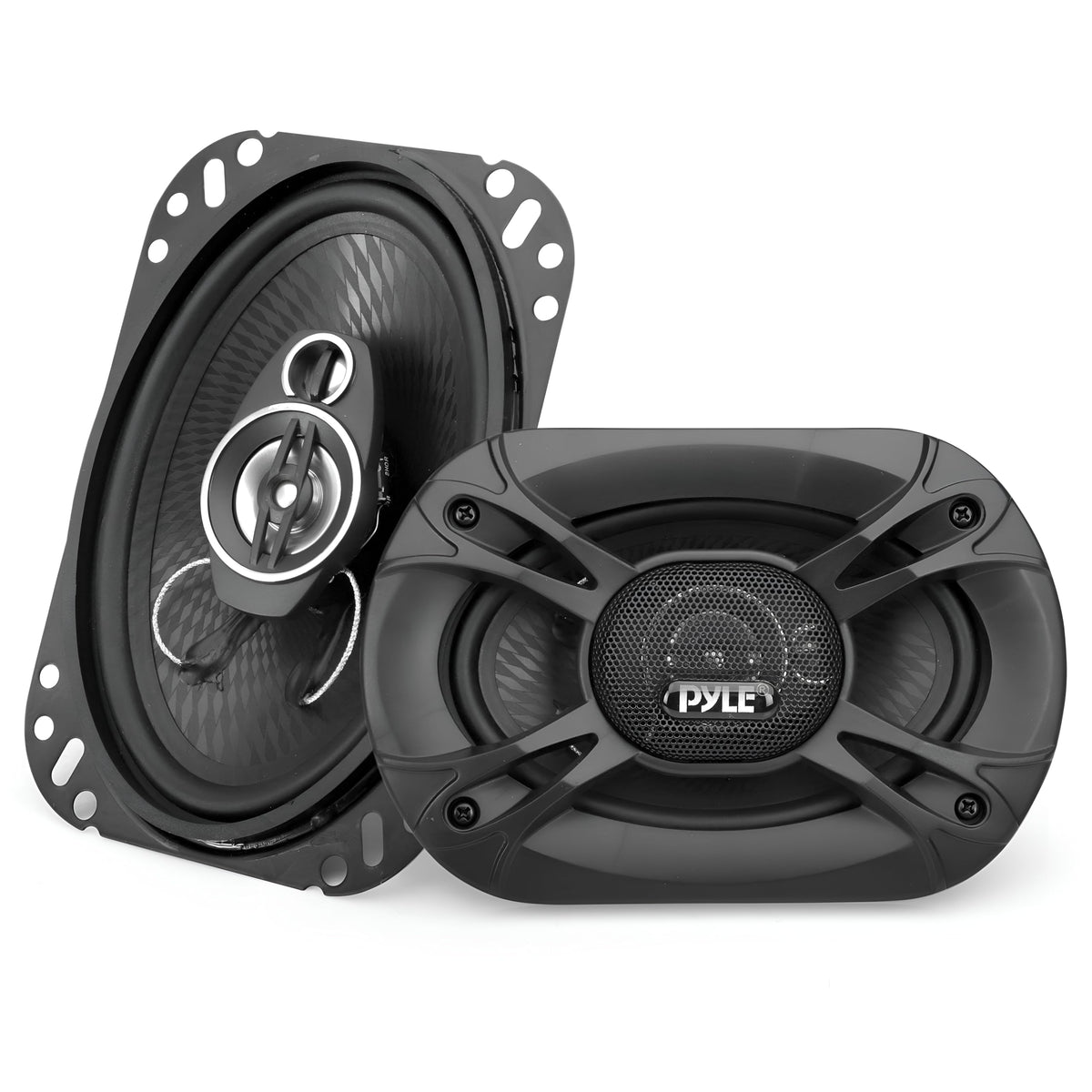 Pyle PL4163BK front view showing speaker face and grill for clear sound