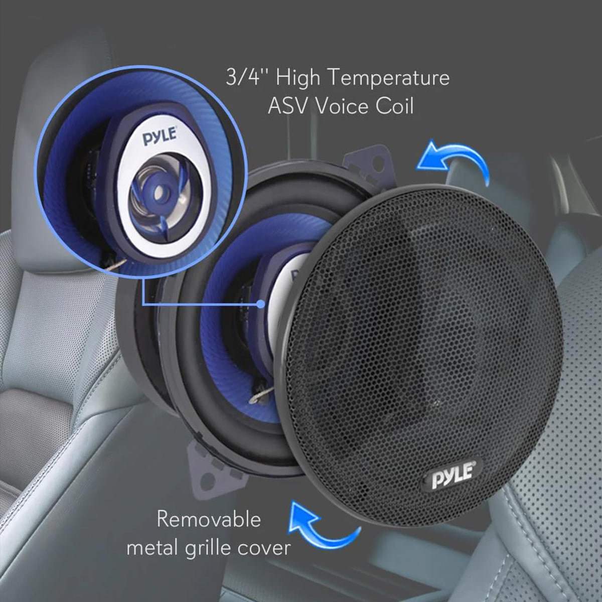 Pyle PL42BL installed in car door panel demonstrating easy upgrade