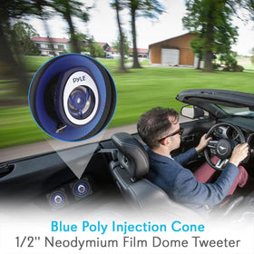 Pyle PL42BL beside a ruler size comparison for correct fitment
