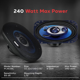 Pyle PL463BL tri-axial midrange for smooth vocals and detail