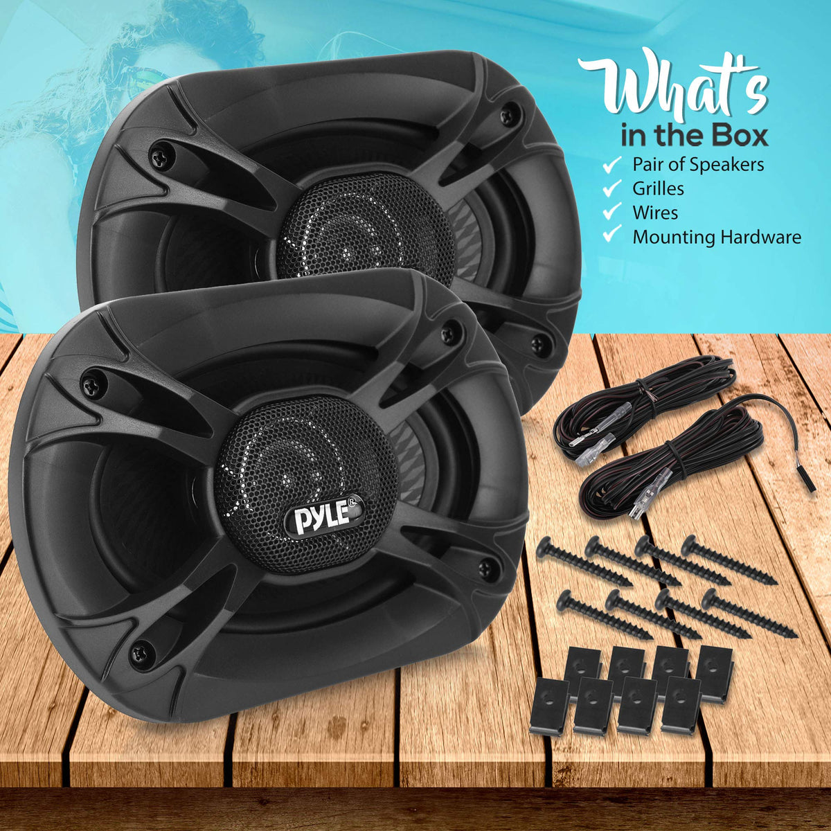 Pyle PL6183BK lifestyle in car audio environment showing improved sound quality