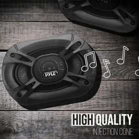 Pyle PL6183BK tweeter detail showing neodymium dome for crisp highs