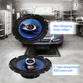 Pyle PL63BL back view shows crossovers for enhanced three-way performance.