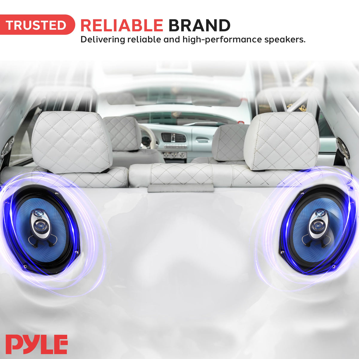 Pyle PL683BL lifestyle dashboard shot showing improved sound and style